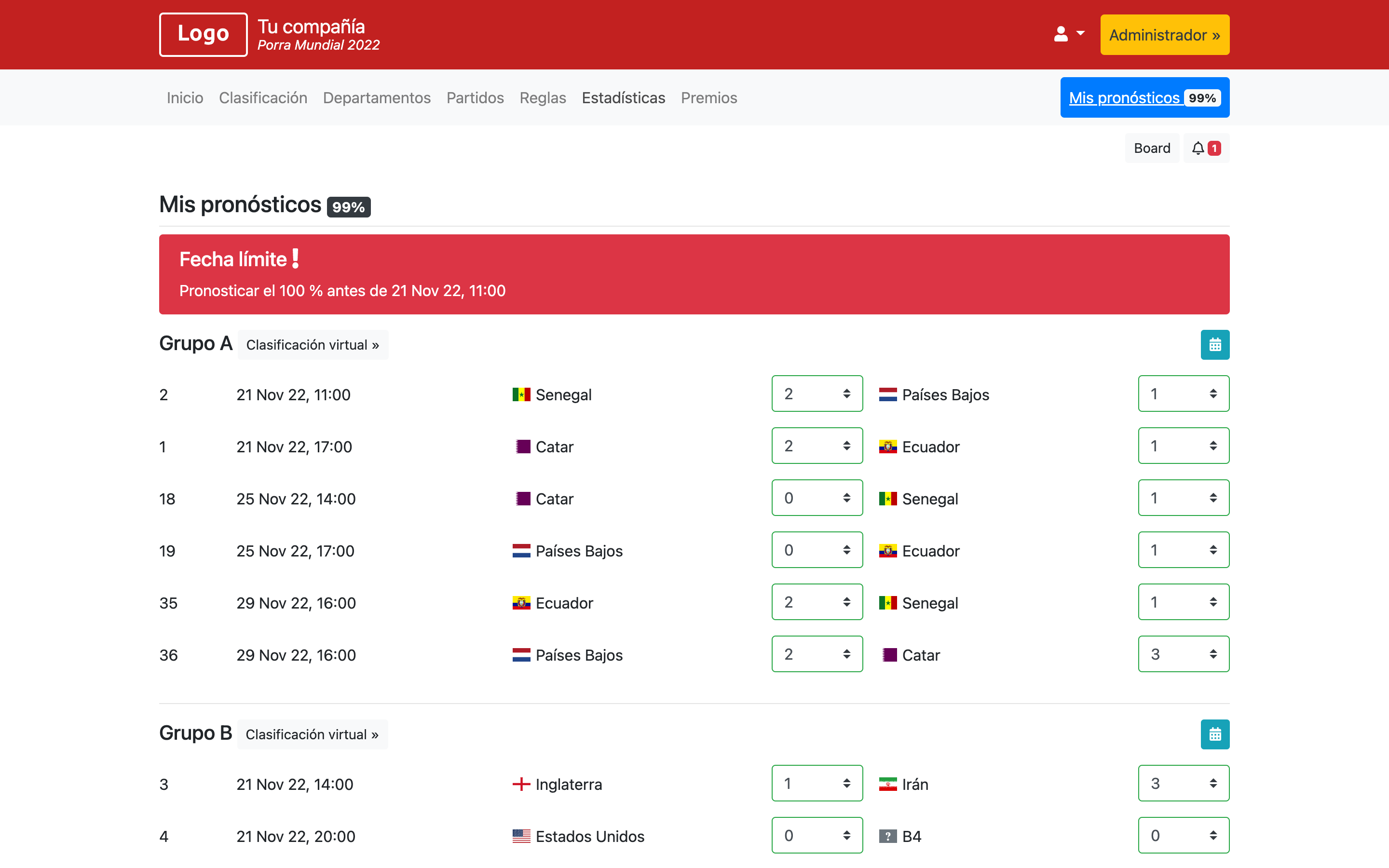 Porra Mundial 2026 - Eurocopa 2024